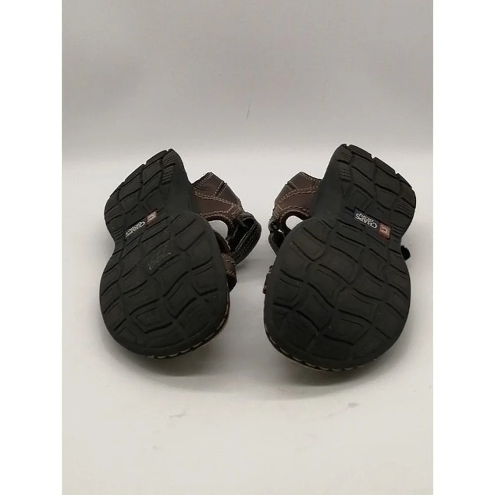 Chaps Sandals Mens Fairfax Briar Brown 9 Leather Sport Shoes Hook Loop 96-23199